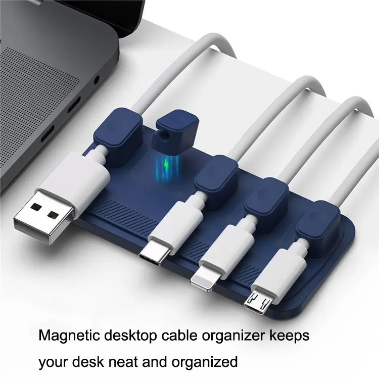 Punch Free Self-Adhesive Desktop Magnetic Data Cable Storage Fixer(Gray) - Cable Organizer by PMC Jewellery | Online Shopping South Africa | PMC Jewellery | Buy Now Pay Later Mobicred