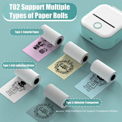 Phomemo T02 Standard Error Mini Pocket Small Portable Bluetooth Phone Photo Label Thermal Printer(Pink) - Printer by Phomemo | Online Shopping South Africa | PMC Jewellery | Buy Now Pay Later Mobicred