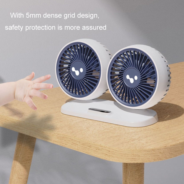 12v/24v Car Fan USB Interface Powerful Double Head Electric Fan(Olive Black) - free shipping - PMC TechLife - Order now!