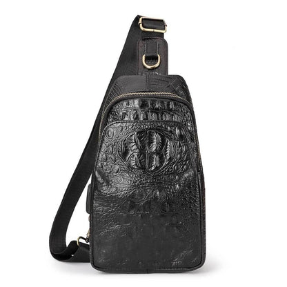 HUMERPAUL Men Shoulder Bag Leather Crossbody Bag(Black) - Single-shoulder Bags by HUMERPAUL | Online Shopping South Africa | PMC Jewellery | Buy Now Pay Later Mobicred