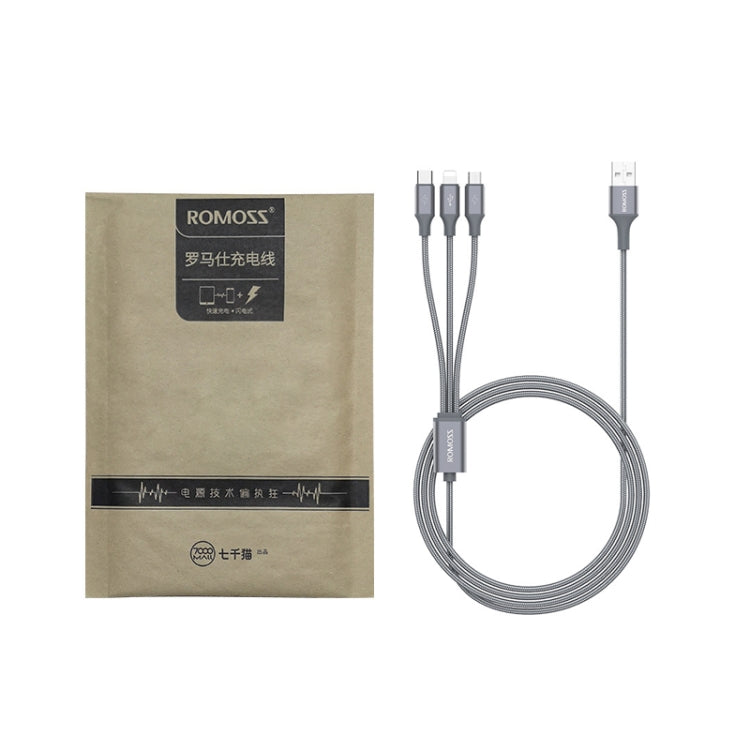 ROMOSS CB25 3 In 1 3.5A  8 Pin + Micro USB + Type C/USB-C Cable 1.5m(Star Blue) - Multifunction Cable by ROMOSS | Online Shopping South Africa | PMC Jewellery | Buy Now Pay Later Mobicred