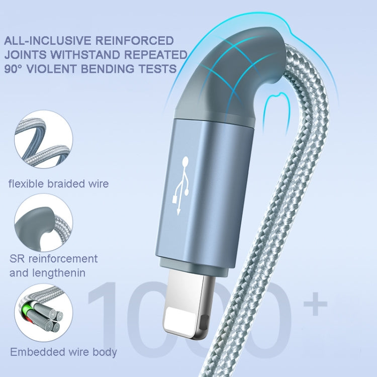 ROMOSS CB25 3 In 1 3.5A  8 Pin + Micro USB + Type C/USB-C Cable 1.5m(Blue) - Multifunction Cable by ROMOSS | Online Shopping South Africa | PMC Jewellery | Buy Now Pay Later Mobicred