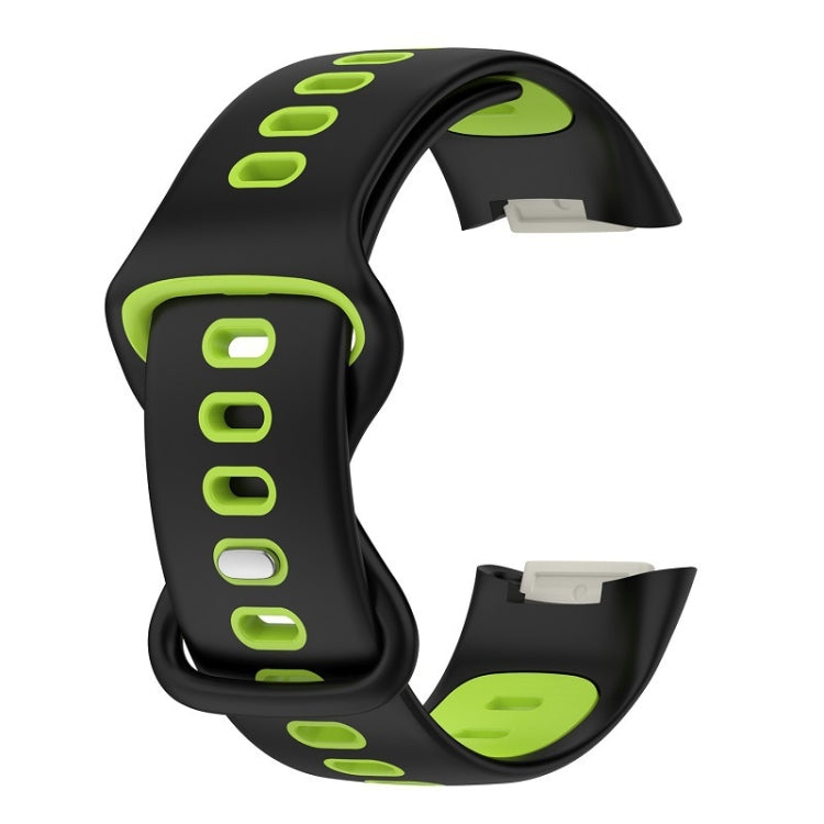 For Fitbit Charge 5 Smart Watch Sports Waterproof Two-Color Silicone Band(Black Green) - Watch Bands by PMC Jewellery | Online Shopping South Africa | PMC Jewellery | Buy Now Pay Later Mobicred