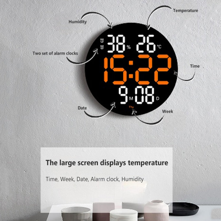 10-Inch Led Digital Wall Clock 2-Color Large Screen Electronic Clock With Temperature Display(Orange) - free shipping - PMc TechLife - Order now!