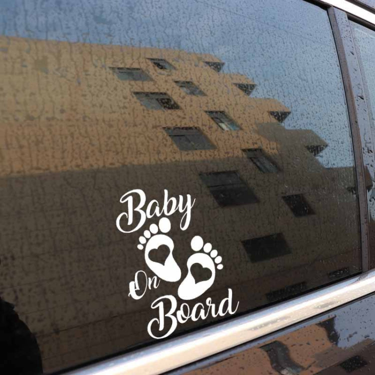 10pcs Baby On Board Warning Car Sticker Reflective Scratch Body Sticker(Black) - Decorative Sticker by PMC Jewellery | Online Shopping South Africa | PMC Jewellery | Buy Now Pay Later Mobicred