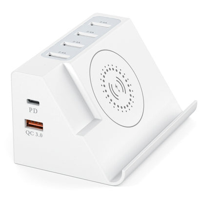 PD 20W +QC 3.0 Wireless Charging+6 Ports Multi-function Charger(UK Plug) - Multifunction Charger by PMC Jewellery | Online Shopping South Africa | PMC Jewellery | Buy Now Pay Later Mobicred