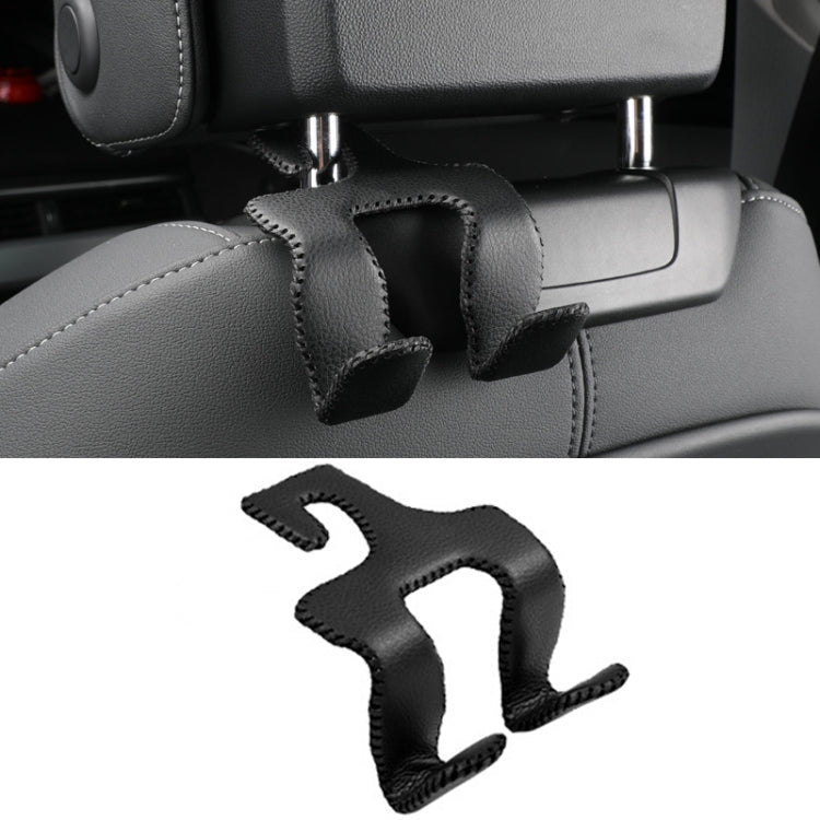 Car Double Hook Stainless Steel Rear Headrest Mobile Phone Holder(Black) - Auto Fastener & Clips by PMC Jewellery | Online Shopping South Africa | PMC Jewellery | Buy Now Pay Later Mobicred