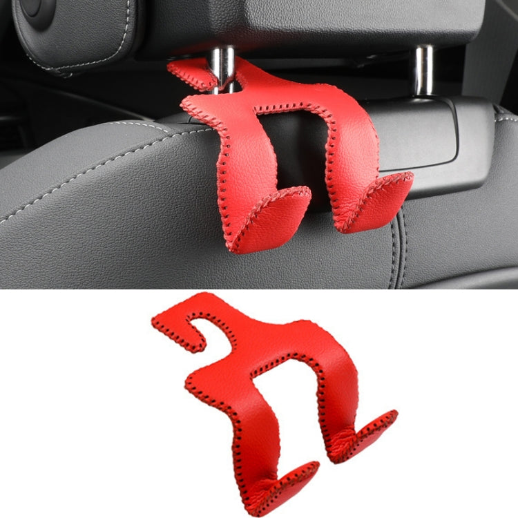 Car Double Hook Stainless Steel Rear Headrest Mobile Phone Holder(Red) - Auto Fastener & Clips by PMC Jewellery | Online Shopping South Africa | PMC Jewellery | Buy Now Pay Later Mobicred