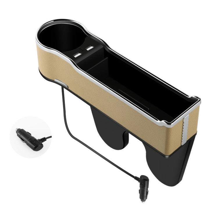 Car Seat Gap Storage Box Multifunctional Mobile Phone USB Charger, Color: QC3.0 Beige - Stowing Tidying by PMC Jewellery | Online Shopping South Africa | PMC Jewellery | Buy Now Pay Later Mobicred