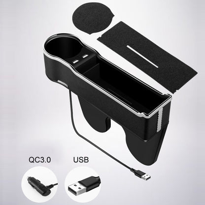 Car Seat Gap Storage Box Multifunctional Mobile Phone USB Charger, Color: QC3.0 Beige - Stowing Tidying by PMC Jewellery | Online Shopping South Africa | PMC Jewellery | Buy Now Pay Later Mobicred