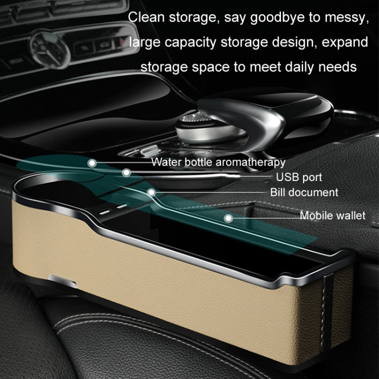 Car Seat Gap Storage Box Multifunctional Mobile Phone USB Charger, Color: Standard Black - Stowing Tidying by PMC Jewellery | Online Shopping South Africa | PMC Jewellery | Buy Now Pay Later Mobicred