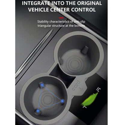 For Tesla Model3/Y Central Control Storage Silicone Cup Stopper(Black) - Car Drink Holders by PMC Jewellery | Online Shopping South Africa | PMC Jewellery | Buy Now Pay Later Mobicred