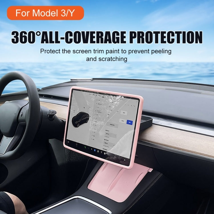 For Tesla Model3/Y Screen Bumper Protective Cover Silicone Frame(Gray) - Car Interior Mouldings by PMC Jewellery | Online Shopping South Africa | PMC Jewellery | Buy Now Pay Later Mobicred