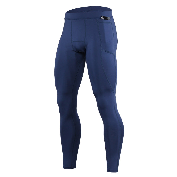 Mens Summer Sports Fitness Leggings Tight Fit Stretch Quick Dry Pants, Size: S(Navy Blue) - Pants by PMC Jewellery | Online Shopping South Africa | PMC Jewellery