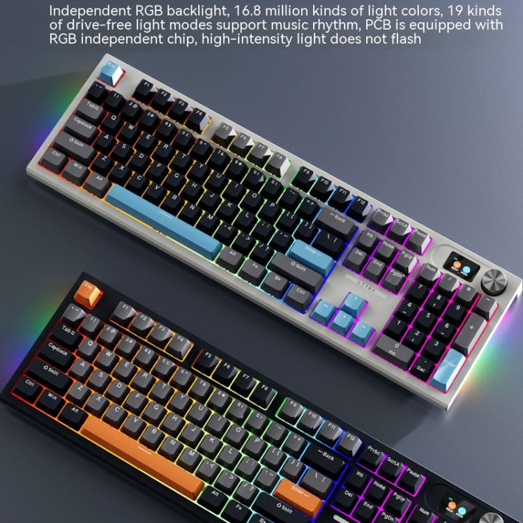 LANGTU LT104 Mechanical Keyboard Backlight Display Flexible DIY Keyboard, Style: Wired Single Mode Gold Axis (White) - Wired Keyboard by LANGTU | Online Shopping South Africa | PMC Jewellery | Buy Now Pay Later Mobicred