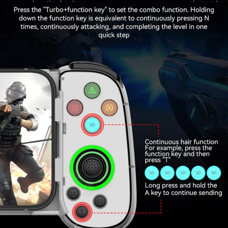 D7 BT5.0 Retractable Gamepad With Light For PC / Android / IPhone /Win7 10 11/Mac OS/Switch(White) - Gamepads by PMC TechLife | Online Shopping South Africa | PMC TechLife