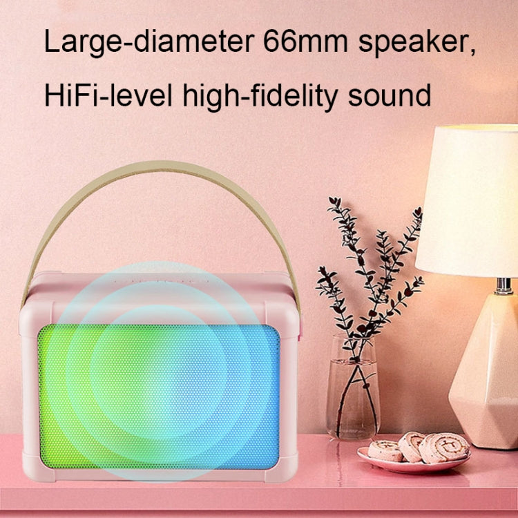 Portable RGB Lighting Effect Bluetooth Speaker Home Mini Karaoke Audio, Style: Single Microphone+Speaker(Pink) - Microphone by PMC Jewellery | Online Shopping South Africa | PMC Jewellery | Buy Now Pay Later Mobicred