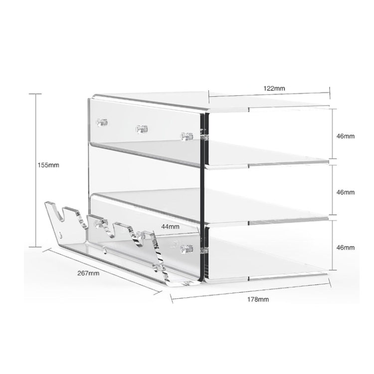Transparent 3-Layer Acrylic Keyboard Stand Increased Tilt Computer Keyboard Tray(Transparent) - Other by PMC Jewellery | Online Shopping South Africa | PMC Jewellery | Buy Now Pay Later Mobicred