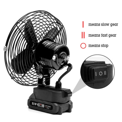 HILDA Portable Powerful Fan Outdoor Hair Dryer, With EU Plug Adaptor, Style: 8 inch With 2 Battery (1500mAh) - Electric Fans by HILDA | Online Shopping South Africa | PMC Jewellery | Buy Now Pay Later Mobicred