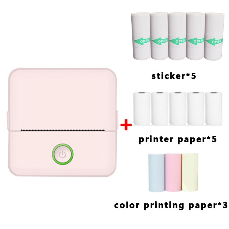 X6 200DPI Student Homework Printer Bluetooth Inkless Pocket Printer Pink 5 Printer Papers+5 Sickers+3 Color Papers - Printer by PMC Jewellery | Online Shopping South Africa | PMC Jewellery | Buy Now Pay Later Mobicred