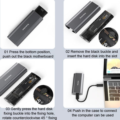 Blueendless 2809 General Dual Protocol Wiring 2-in-1 M.2 Mobile Hard Disk Case SSD External Solid Hard Drive Enclosure Box - HDD Enclosure by Blueendless | Online Shopping South Africa | PMC Jewellery | Buy Now Pay Later Mobicred