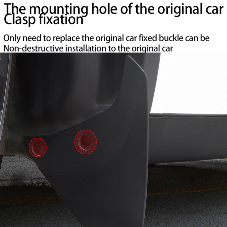 For Tesla Model Y 4pcs /Set Splash Guards Matte Fender No Drilling Required Upgraded PP Material - Mudguards by PMC Jewellery | Online Shopping South Africa | PMC Jewellery | Buy Now Pay Later Mobicred