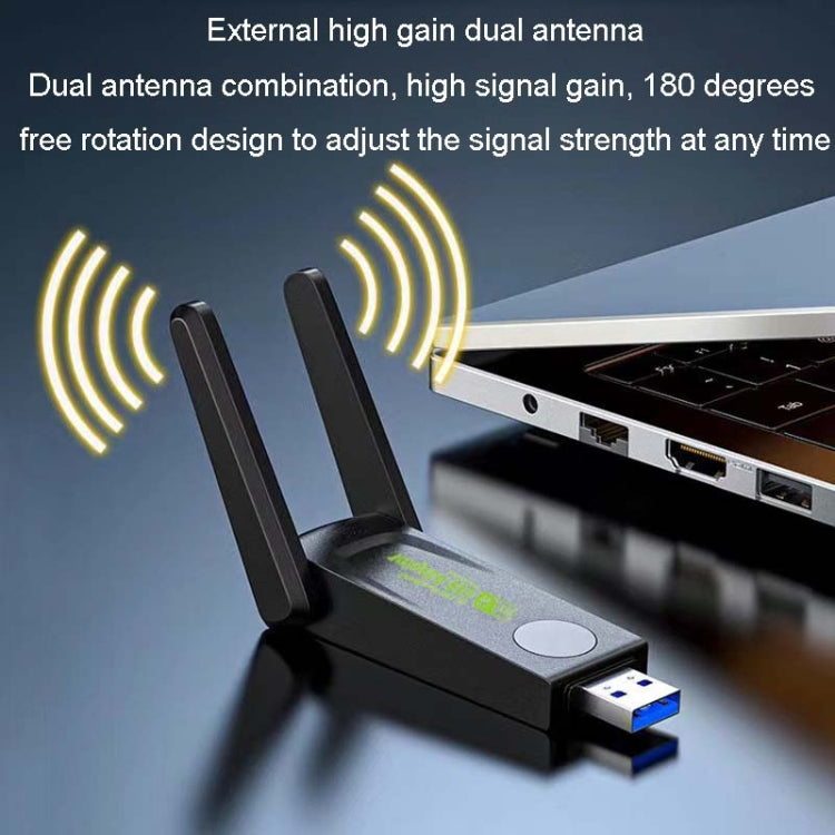 1300Mbps Wireless Network Card Gigabit Dual Band 5G Driverless Computer USB Network Card, Scope: 600m - USB Network Adapter by PMC Jewellery | Online Shopping South Africa | PMC Jewellery