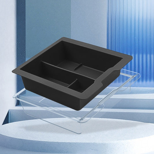 For Tesla Model 3 / Y Silicone Double Layer Storage Small Ice Box, Style: Center Front With Divider (Black) - Stowing Tidying by PMC Jewellery | Online Shopping South Africa | PMC Jewellery | Buy Now Pay Later Mobicred