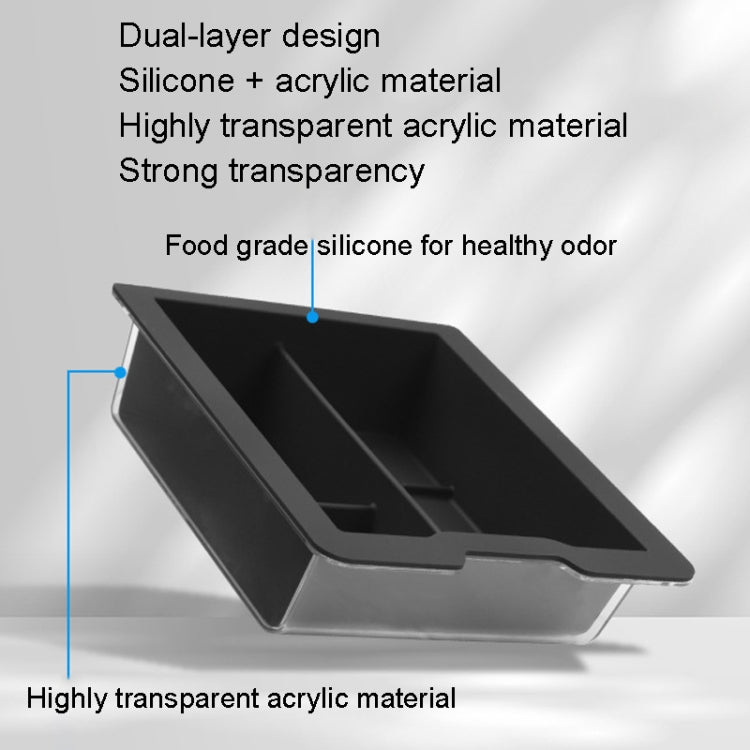 For Tesla Model 3 / Y Silicone Double Layer Storage Small Ice Box, Style: Center Front With Divider (Black) - free shipping - PMC TechLife - Order now!