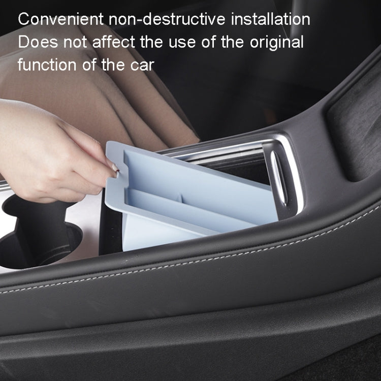For Tesla Model 3 / Y Silicone Double Layer Storage Small Ice Box, Style: Center Front With Divider (Black) - free shipping - PMC TechLife - Order now!