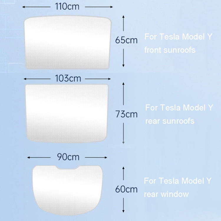 5pcs /Set For Tesla Model Y Ice Crystal Sunshade Car Roof Front And Rear Sunroof Shade(Beige) - Window Foils & Solar Protection by PMC Jewellery | Online Shopping South Africa | PMC Jewellery | Buy Now Pay Later Mobicred