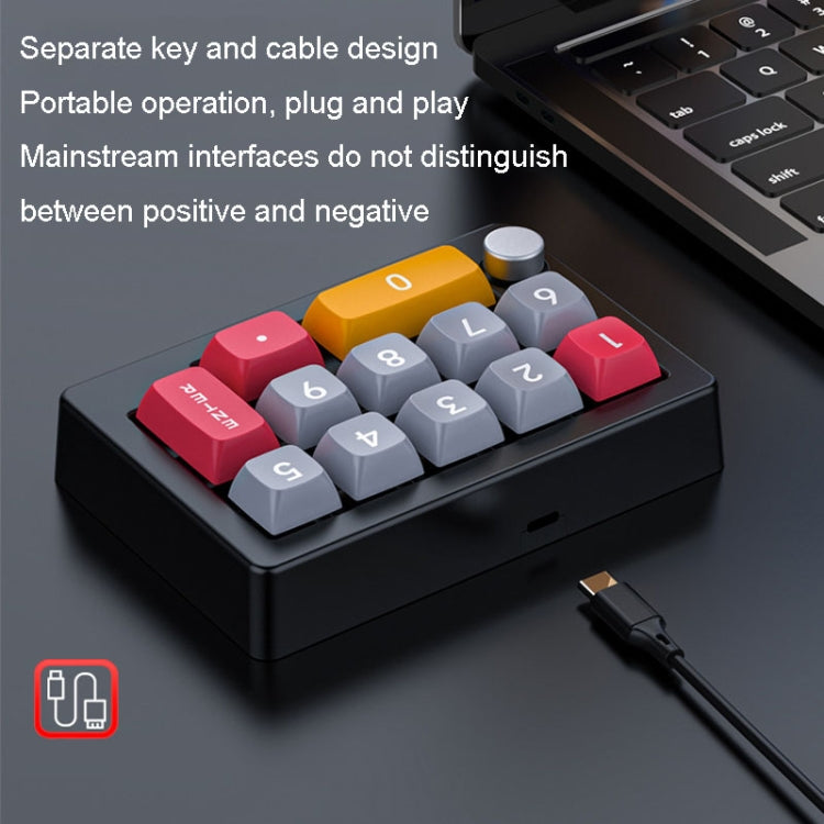 MKESPN 13 Keys RGB Multi-Function Macro Programming Mechanical Keypad Wired With Knob Keyboard(Light Purple) - Mini Keyboard by MKESPN | Online Shopping South Africa | PMC Jewellery | Buy Now Pay Later Mobicred