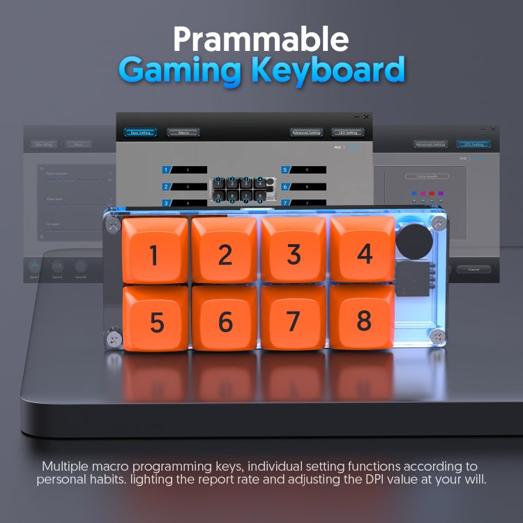 MKESPN Shortcut Macro Defined Wired Samll Keypad Single Handed Gaming Keyboard(Transparent) - Mini Keyboard by MKESPN | Online Shopping South Africa | PMC TechLife | Buy Now Pay Later Mobicred