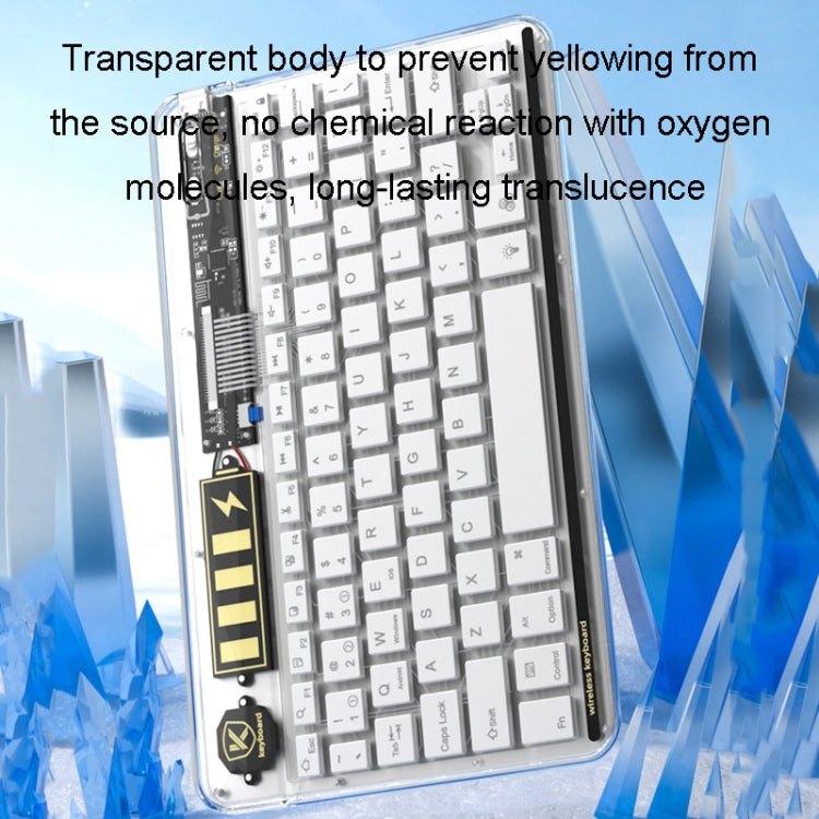 Transparent Lighting Bluetooth Keyboard 10 Inch Wireless Silent Keypad(White) - Universal Keyboard by PMC Jewellery | Online Shopping South Africa | PMC Jewellery