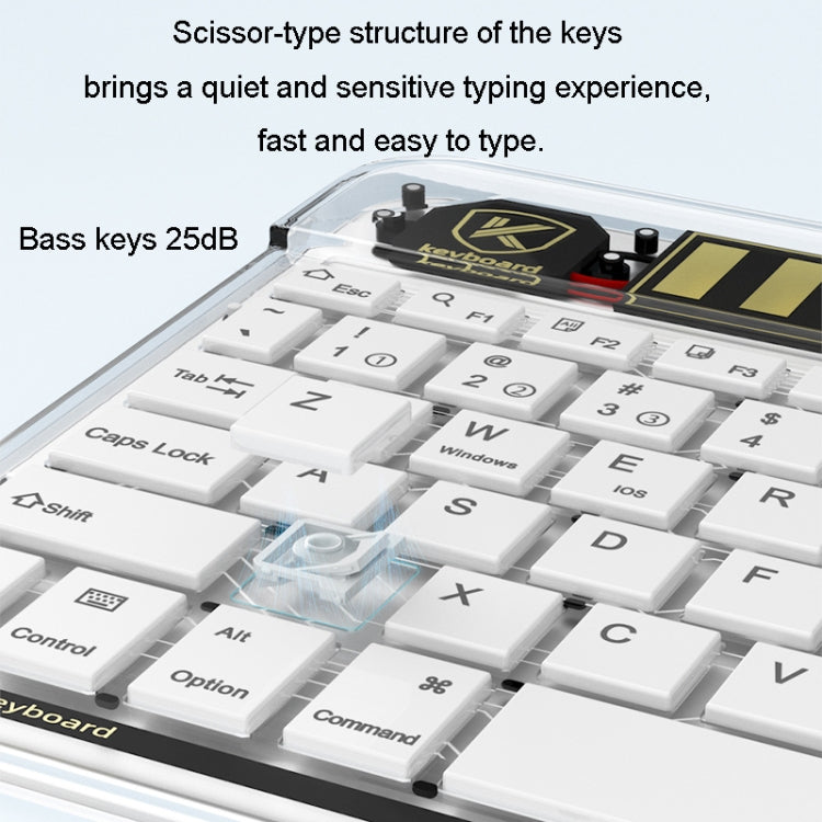 Transparent Lighting Bluetooth Keyboard 10 Inch Wireless Silent Keypad(Black) - Universal Keyboard by PMC TechLife | Online Shopping South Africa | PMC TechLife