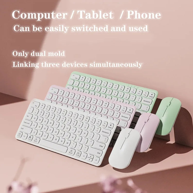 B087 2.4G Portable 78 Keys Dual Mode Wireless Bluetooth Keyboard And Mouse, Style: Keyboard Mouse Set Green - Wireless Keyboard by PMC Jewellery | Online Shopping South Africa | PMC Jewellery | Buy Now Pay Later Mobicred