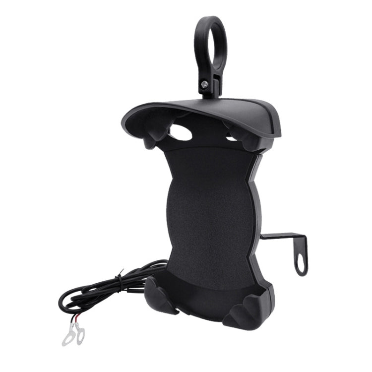 Motorcycle Sunshade Rainproof Mobile Phone Holder, Shape: Charging Mirror Holder 5V-2A - Holder by PMC TechLife | Online Shopping South Africa | PMC TechLife | Buy Now Pay Later Mobicred