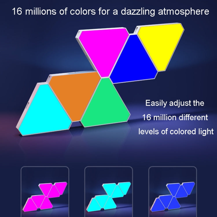 10pcs /Set Triangle Splicing Intelligent Sound Control Quantum Light Atmosphere Lighting With Remote Control, US Plug(Bluetooth Model) - Novelty Lighting by PMC TechLife | Online Shopping South Africa | PMC TechLife | Buy Now Pay Later Mobicred