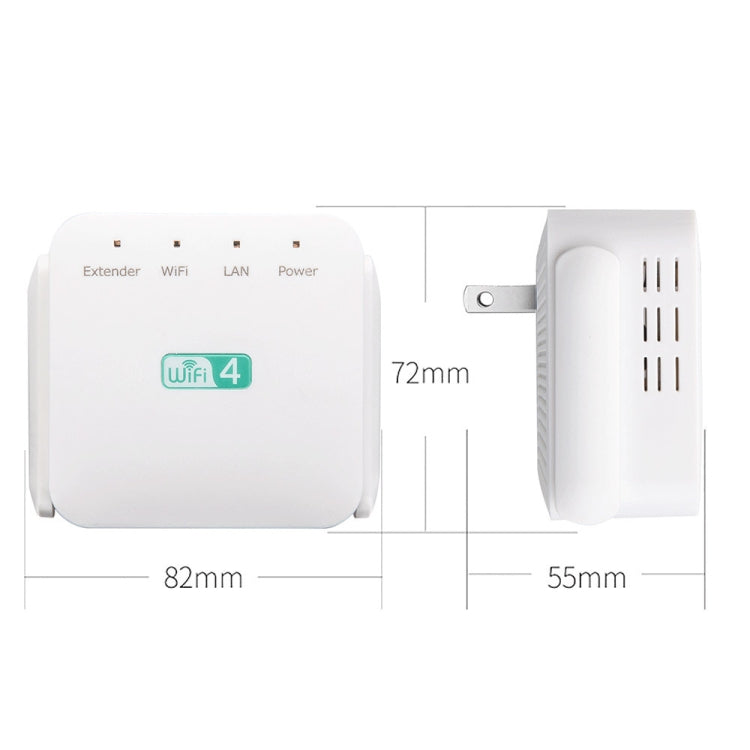 2.4G 300M Wi-Fi Amplifier Long Range WiFi Repeater Wireless Signal Booster EU Plug White - Broadband Amplifiers by PMC Jewellery | Online Shopping South Africa | PMC Jewellery | Buy Now Pay Later Mobicred