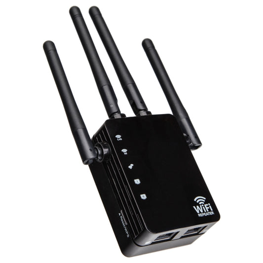 5G/2.4G 1200Mbps WiFi Range Extender WiFi Repeater With 2 Ethernet Ports EU Plug Black - Broadband Amplifiers by PMC Jewellery | Online Shopping South Africa | PMC Jewellery