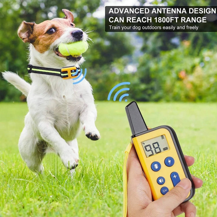 800m Remote Control Dog Trainer Stop Barker Electrical Shock Vibration Pet Collar(Khaki) - Training Aids by PMC Jewellery | Online Shopping South Africa | PMC Jewellery | Buy Now Pay Later Mobicred