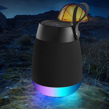 Bluetooth Wireless Fabric Speaker Cylindrical Waterproof Subwoofer With RGB Light(Blue) - Desktop Speaker by PMC Jewellery | Online Shopping South Africa | PMC Jewellery | Buy Now Pay Later Mobicred