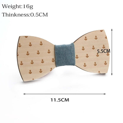 Wooden Bow Tie Men Bow Clothing Decoration, Color: Puzzle Blue - Tie clip by PMC Jewellery | Online Shopping South Africa | PMC Jewellery