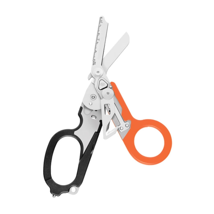 Multifunctional Outdoor First Aid Equipment Foldable Gadget Scissors(Black And Orange) - Emergency Tools by PMC Jewellery | Online Shopping South Africa | PMC Jewellery