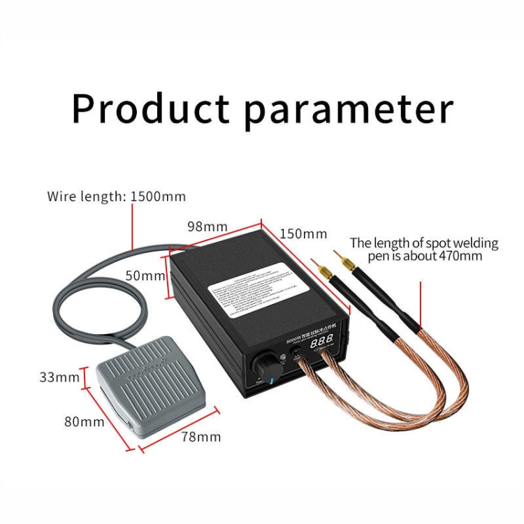 8000W High Power 18650 Battery Handheld Spot Welding Machine, Style: Footswitch Version EU Plug - Others by PMC TechLife | Online Shopping South Africa | PMC TechLife