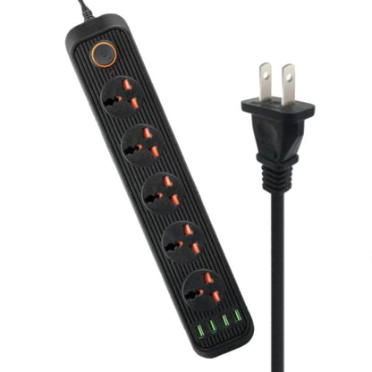 A03 2m 3000W 5 Plugs + 4-USB Ports Multifunctional Flame-retardant Socket with Switch(US Plug) - Extension Socket by PMC Jewellery | Online Shopping South Africa | PMC Jewellery | Buy Now Pay Later Mobicred