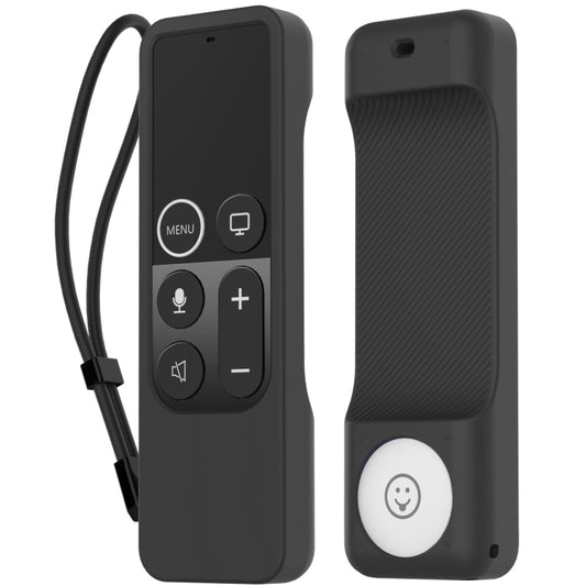 For Apple TV HD / 4K+AirTag AhaStyle PT157 Remote Control Tracker 2 In 1 Silicone Protective Cover(Black) - Remote Control Covers by AhaStyle | Online Shopping South Africa | PMC Jewellery | Buy Now Pay Later Mobicred