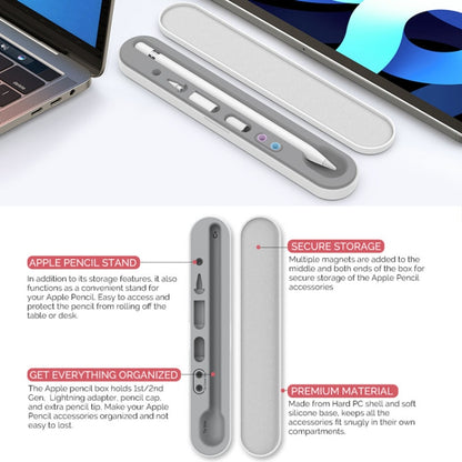 AahStyle PT121 For Apple Pencil 1 / 2 Magnetic Storage Convenient Pen Box(Gray) - Pencil Accessories by AahStyle | Online Shopping South Africa | PMC Jewellery | Buy Now Pay Later Mobicred