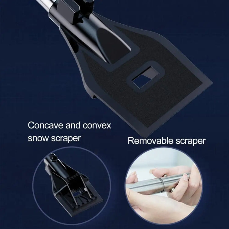 3-in-1 Car Snow Shovel Brush Kit Stainless Steel Retractable Ice Scraper(Black) - Ice Scraper by PMC Jewellery | Online Shopping South Africa | PMC Jewellery | Buy Now Pay Later Mobicred