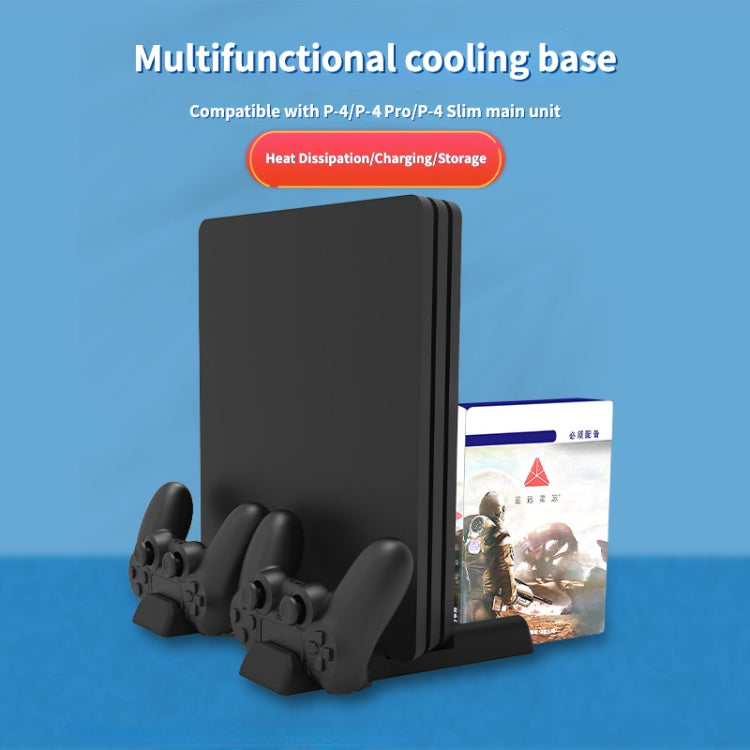 For PS4/PS4 Pro/PS4 Slim Host iplay Dual-seat Charging Multi-function Cooling Base Storage Bracket(Black) - Holder by iplay | Online Shopping South Africa | PMC Jewellery | Buy Now Pay Later Mobicred